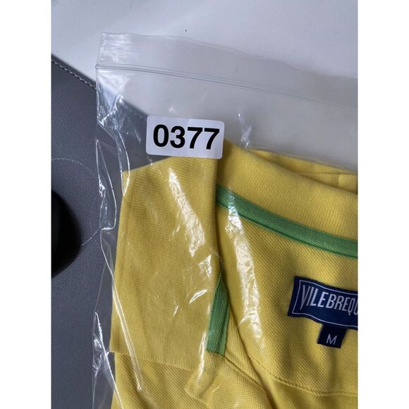 Vilebrequin Men's Yellow Embroidered Logo Short Sleeve Polo Shirt Medium Pastel - Picture 8 of 8